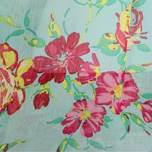 Figueroa & Flower Multicolor Paisley Sheer 3/4 Sleeve Blouse - Picture 8 of 14